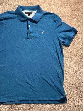 Banana Republic Polo Shirt Mens Large Blue Short Sleeve Collared Casual